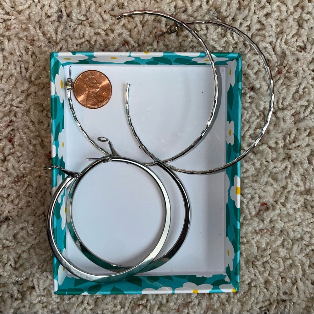 Silver hoop earrings